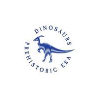 logotipo de dinosaurio. silueta de dinosaurio. logotipo de dinosaurio de semitono vector