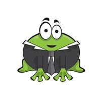 Cute businessman boss frog with shirt and tie - cartoon illustration on white vector