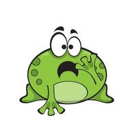 Cartoon character of frog with shocked face expression. vector