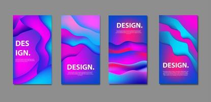 Collection abstract fluid background gradient vector