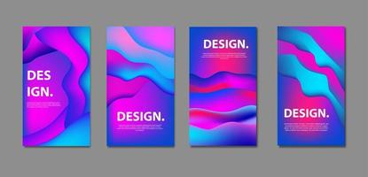 Collection abstract fluid background gradient vector