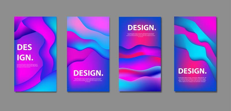 Collection abstract fluid background gradient