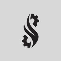 Gear and flame combination a look like S letter icon design illustration vector