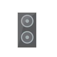 Gray loudspeaker. Hi-fi or high-end class acoustic speaker or audio monitor icon vector