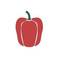 Bell pepper flat vector. Cartoon agricultural product. Healthy nutrition vector