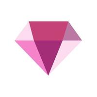 Vector pink diamond icon isolated on white background