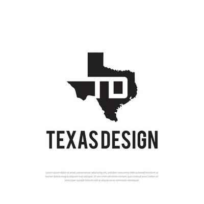 Texas logo initials TD, texas map, texas icon, texas symbol, vector logo, design template