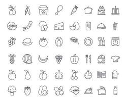 Food and cook icons set vector