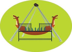 Pirate swing ride cartoon vector illustration