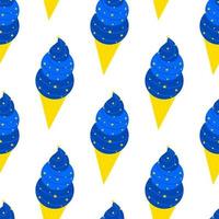 Ice cream on a white background. Seamless pattern. Seamless background. Vector from geometric shapes. Package decoration pattern. Wrapping paper pattern.