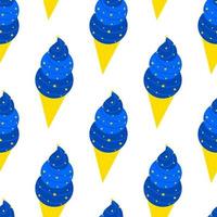 Ice cream on a white background. Seamless pattern. Seamless background. Vector from geometric shapes. Package decoration pattern. Wrapping paper pattern.