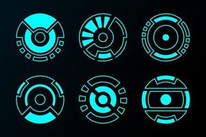 Circle frame outline futuristic interface technology hud vector design.