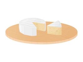 Camembert soft cheese block. Farm market product for label, poster, icon, packaging.