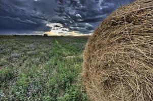 Hay Bale and Prairie Storm photo