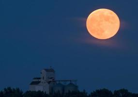 Moon Rise over Prairie Elevator photo