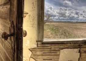 Interior abandoned house prairie photo