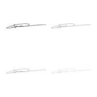Signature handwriting icon outline set black grey color vector illustration flat style image