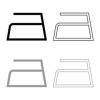 se permite planchar símbolos de cuidado de la ropa concepto de lavado icono de signo de lavandería conjunto de contorno color gris negro ilustración vectorial imagen de estilo plano vector