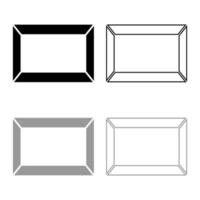 marco de imagen icono de forma cuadrada conjunto de contorno color gris negro ilustración vectorial imagen de estilo plano vector