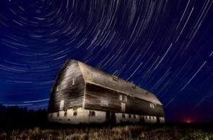 Night Barn Star Trails photo