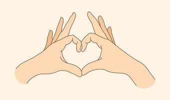 Hand gesture with heart sign vector