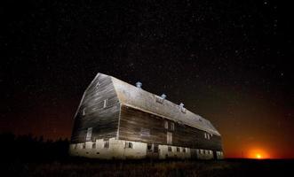 Night Barn Star Trails photo