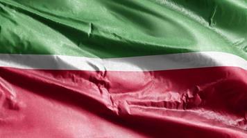 Tatarstan textile flag waving on the wind loop. Tatarstan banner swaying on the breeze. Fabric textile tissue. Full filling background. 10 seconds loop. video