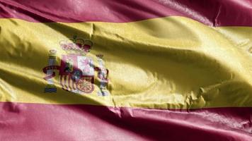 spaniens textilflagga viftande på vindslingan. spansk banner vajande på vinden. tyg textilvävnad. full fyllning bakgrund. 10 sekunders loop. video