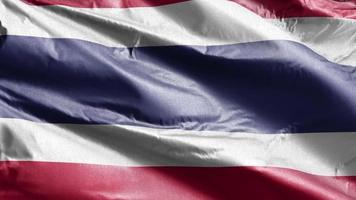 Thailand textile flag slow waving on the wind loop. Thai banner smoothly swaying on the breeze. Fabric textile tissue. Full filling background. 20 seconds loop. video