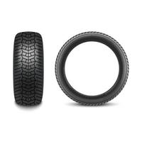Car tires realistic design isolated on white background, vector illustration