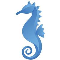 Seahorse modern illustration with blue colors vector