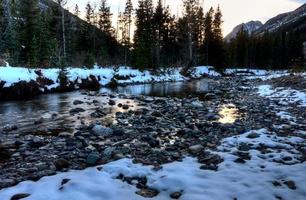 Waterton river in Winter photo