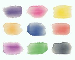 Splash set of watercolor stain. Spots on a white background. Watercolor texture with brush strokes. vector