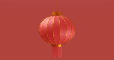 feliz ano novo chinês lanterna. renderização em 3D
