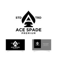 Ace spade Card Black vector logo design