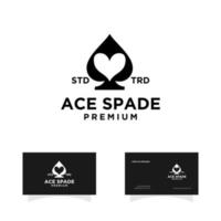 Ace spade Card Black vector logo design