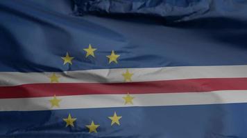 Cape Verde flag seamless closeup waving animation. Cape Verde Background. 3D render, 4k resolution video