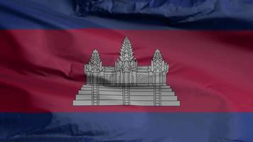 Cambodia flag seamless closeup waving animation. Cambodia Background. 3D render, 4k resolution