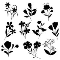 Flower silhouette cartoon vector