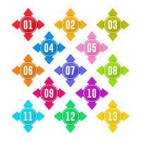 Arrows bullet point colorful vector design collection