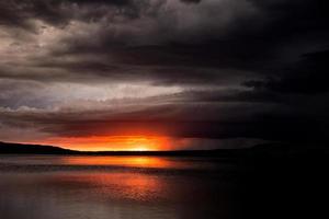 Storm Clouds Lake Sunset photo