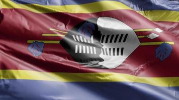 Swaziland flagga långsamt viftande på vinden loop. swazi banderoll smidigt vajande på vinden. full fyllning bakgrund. 20 sekunders loop. video