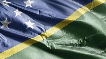 Solomon Islands textile flag waving on the wind loop. Solomon Islands banner swaying on the breeze. Fabric textile tissue. Full filling background. 10 seconds loop. video