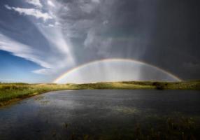 Prairie Hail Storm and Rainbow photo