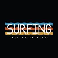 SURFING illustration typography. perfect for t shirt design vector