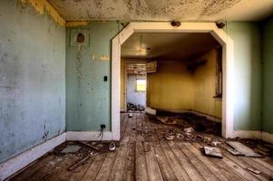 Interior abandoned house prairie photo