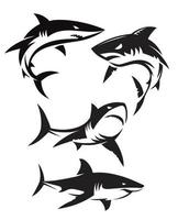colección de vectores de logotipo de tiburón simple abstracto