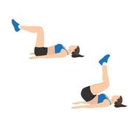 Woman doing exercise. Flat vector illustration isolated on white background