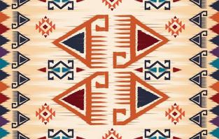 hermoso arte abstracto étnico. patrón sin costuras ikat en tribal, bordado popular, estilo mexicano. impresión de ornamento de arte geométrico azteca. diseño para alfombras, papel tapiz, ropa, envoltura, tela. vector