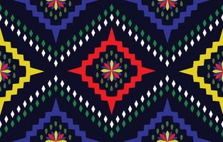 hermoso arte abstracto étnico. patrón sin costuras ikat en tribal, bordado popular, estilo mexicano. impresión de ornamento de arte geométrico azteca. diseño para alfombras, papel tapiz, ropa, envoltura, tela. vector